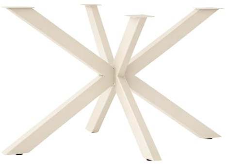 NWELD Tischbeine Metall X-Form Beige 120x72cm – Spider Tischgestell & Design Tischkufen für Couchtisch, Moderne Loft-Konstruktion für DIY Möbelprojekte, Tischkufen für Esstisch