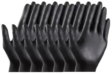 Saharuse Gants Jetables En Nitrile Noir, Paquet, Outils De Cuisine À Domicile, Tatouage, Lavage Voiture, Travaux Nettoyage Ménager(S-22x8cm,10PCS (5 pairs))
