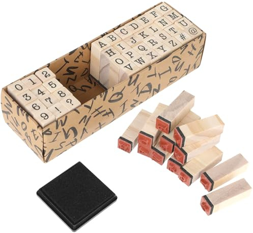 EnixwH 40 stycken frimärken bokstäver stämpel punch mångsidig stämpelset med bokstäver siffror och symboler för personlig scrapbooking barn hantverk kort beslut