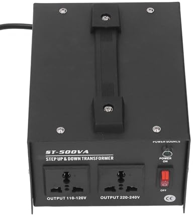 Baxnore Transformador Elevador Convertidor de Voltaje de Alta Resistencia de 500 W Transformador de Potencia Multifunción Portátil para Laboratorio Científico Equipo Eléctrico Indu