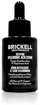 Brickell Anti-Aging-Hyaluronsäure-Serum für Männer für das Gesicht, belebendes Tagesserum für Männer, Natürliches und Organisches Vitamin-C-Gesichtsserum mit Proteinpeptiden, 30 ml, Parfümiert