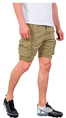 aplha industries Män Crew Short Bermuda, Lätt oliv, 30