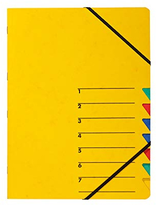 Pagna 24131-05 Ordnungsmappe Easy, Pressspan, A4, 12 Fächer, buntes Register (A4, Gelb, 5)