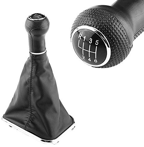 Keenso Shift Knob Gaiter Boot 6 Speed Car Gear Shift Knob Stick Gaiter Boot Frame Kit for MK4 1998-2007