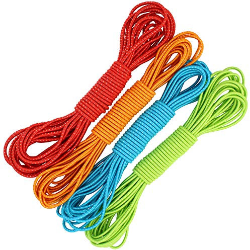 com-four® 4x Gummitwist Band für Kinder - Springseil aus Gummi - Hüpfgummi in verschiedenen Farben [Farbe variiert] (10 Meter - 04 Stück bunt)
