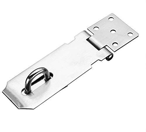 Stainless Steel Padlock Hasp, Tiberham Heavy Duty Hasp and Staple with Screws, Door Clasp Gate Lock Shed Latch Padlock Staple for Door Window Cabinet Pet Cage Crate Fitting Accessories (Large)