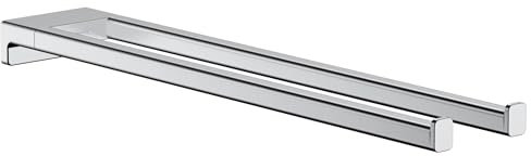 hansgrohe AddStoris - Handtuchhalter zweiarmig, Badetuchhalter, Handtuchstange doppelt, verdeckte Befestigung, Badezimmer Zubehör, Chrom, 41770000