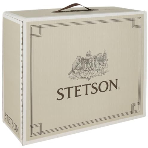 Stetson American Heritage 1865 Hutschachtel Formstabile Box 100% Pappe Made in Germany Hellbeige One Size