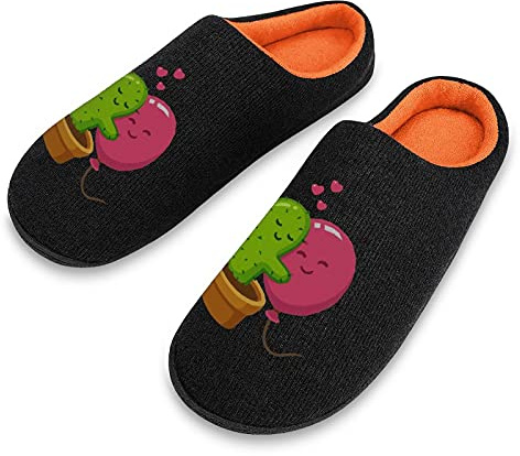 BAIKUTOUAN Carino Cartoon Cactus E Palloncino Abbraccio Uomo Maglia Cotone Pantofole Inverno Caldo Morbido Confortevole Casa Scarpe 9-10