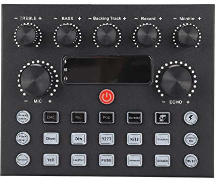 Live-Soundkarte, Zweikanaliger Externer USB-Soundkarten-Audiomixer, KTV-Karaoke-Live-DJ-Mixer, Sprachwechsler für PC-Aufnahmen, Spiele, Live-Streaming