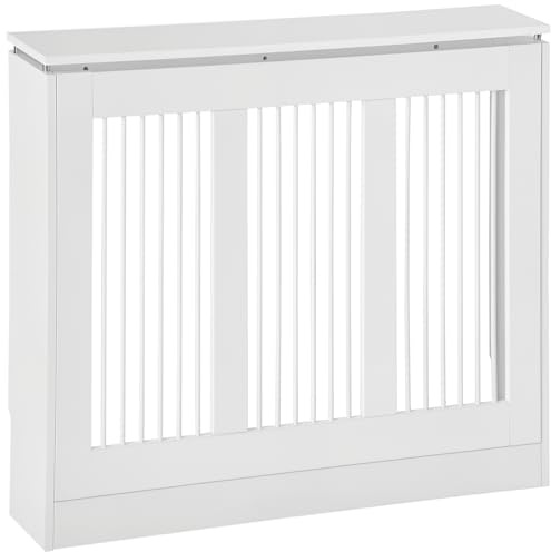 HOMCOM HOMCOM Heizkörperverkleidung Heizungsabdeckung Heizkörper Radiator Abdeckung 90 x 18 x 84 cm Heizkörper Abdeckung für Schlafzimmer Wohnzimmer Weiß