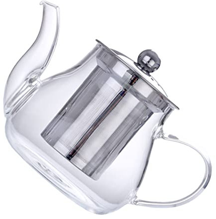 Veemoon Transparente Aus Glas Mit Filter Robuste Henkelteekanne Für Bürouse Einfache Reinigung Und Vielseitiger Einsatz Mit Losen Tees Oder Teebeuteln