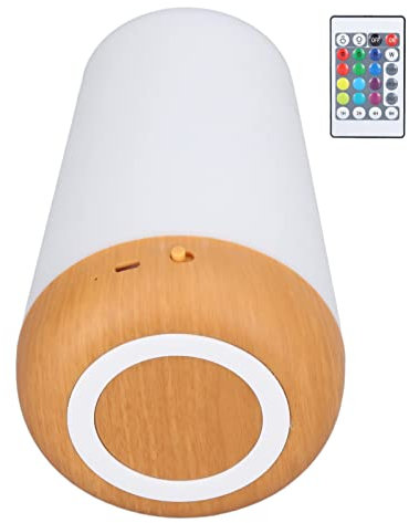 Lámpara de Mesa LED RGB, Control Táctil y Remoto, 15,2 x 6,5 cm, Regulable con Temporizador, Batería Recargable USB, Luz Ambiental para Dormitorio