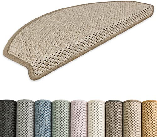 Kettelservice-Metzker Stufenmatten Göteborg kombinierbar mit Teppich Läufer Hellbraun Halbrund 15er Set