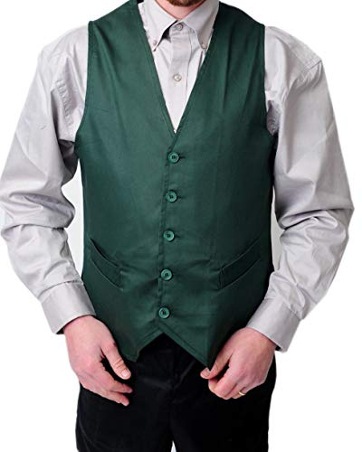 IBEX Gilet da uomo senza maniche con scollo a V, vestibilità aderente, per camerieri, bar, travestimenti, feste di nozze