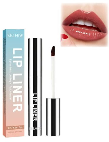 Abziehbarer Lippenkonturenstift, Plump Lip Lines Lip Liner Zeigen Sie, Abziehbarer Lipliner Stift, Abziehbarer Lippenstift, Abziehbarer Lippenstift, Peel Off Lip Liner (Dunkelbraun)