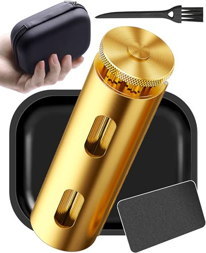 Vintage Zigarettenroller, Messing Zigaretten Drehmaschine Reines Kupfer Gelenkroller Maschine Massive Messing Walze Verwendung mit 70mm Papieren Elegant und Luxuriös Tabakroller für Männer Frauen