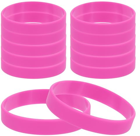 PATIKIL Silicone Rubber Bracelets, Solid Color Blank Stretch Wristbands Sports Elastic Rubber Bands for Men Women Adults Teen Party Favors Gifts
