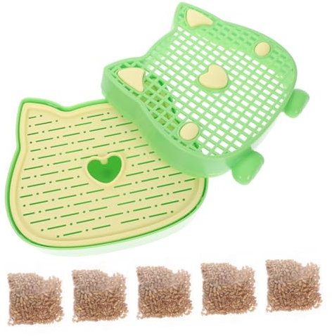 Yardwe Katzengras Hydrokultur Pflanzkasten Für Haushalt Erdlose Katzengras-Box Praktischer Katzenpflanztopf Mit Gitterplatte Für Samenanzucht