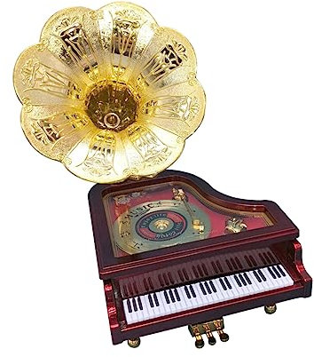Yardenfun 1stück Aufzieh Grammophon Klavier Spielzeug Musikbox Mit Zarter Melodie Schöne Tischdekoration Für Geburtstagsgeschenke Und Besondere Anlässe Dunkelrot