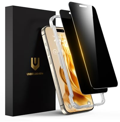 UNBREAKcable Privacy Film for iPhone 16 Pro Max, True 28°Anti-Spy Glass, Anti-Scratch, 9H Hardness, Military Grade, Sensitive Touch, 99.99% HD Full Tempered Glass Film for Apple iPhone 6.9 - 2 Pack