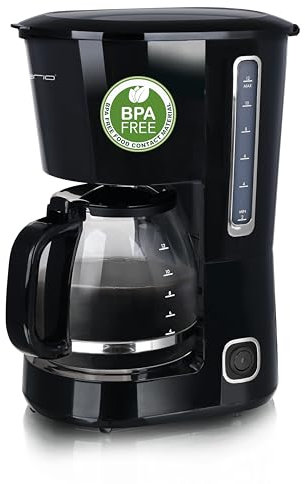 Emerio Filter Kaffeemaschine groß | 1.5L Glaskanne für bis zu 12 Tassen frischen Kaffee | herausnehmbarer Permanent-Filter | Anti-Tropf-Funktion | 40 Min. Auto-Off | 750W | BPA frei | CME-125129.4