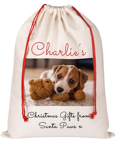 Personalisierter Weihnachtsmannsack mit Fototext, individuelle Weihnachts-Geschenktüten mit Kordelzug, Weihnachtsverpackung, Geschenktüten für Urlaubsgeschenke, Weihnachtsabend, Sack Taschen