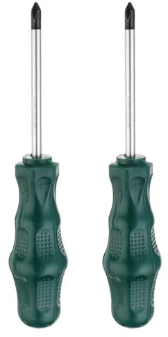 QUARKZMAN 2pcs PH1 Tournevis Phillips Tournevis Cruciforme #1 6.5 Magnétique Tournevis 3 CR-V avec Poignée Ergonomique pour Réparations DIY, Vert