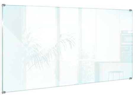 Tulup Küchenrückwand Glas 120x60 cm Transparent Für die Küche Fliesenschutz Spritzschutz Herdspritzschutz Hartglas Float Wandschutz Wandanbringung Glastafel Glasrückwand Inklusive Einbausatz