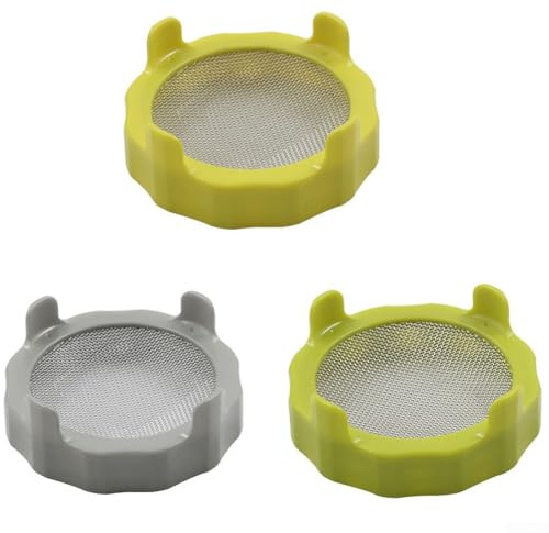 Cultiva alfalfa fresca y ensalada con nuestra tapa de germinación de plástico para tarros de boca ancha (gris)