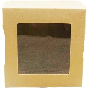 WJLYDM 10 Stück Weiße/Schwarze/Kraftpapier-Box Mit Durchsichtiger Fenster-Papier-Fenster-Verpackungsbox FüR Hochzeit, Geburtstagsfeier(Brown,5x5x5cm)
