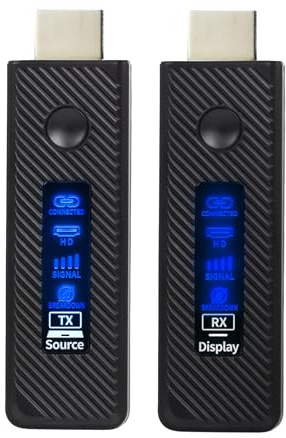Wireless Transmission 60M Video Transmitter and Receiver HDMI Extender Display Adapter Cable Screen Mirror for Camera PC To TV (Black)