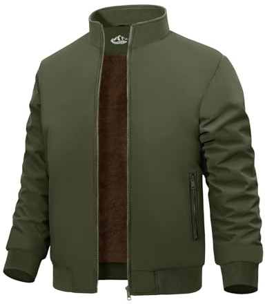 Xnova Giubbotto Invernale Uomo Leggero Giacca Bomber Uomo Militare Impermeabile Caldo Giubbino in Pile Antivento Casual Jacket Giubbotto da Lavoro con Zip e Tasche