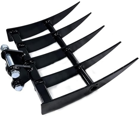 Rastrello per escavatore Gearwell, rastrello per escavatore in acciaio legato, attacco per scarificatore, rastrello per pulizia escavatore, rastrello con apertura 90 mm con foro