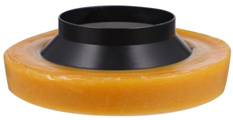 Toilet Wax Ring Flange Seal Gasket for Leak Proof Positive Seal | Simple Khaki Finish, Wax and Plastic Build, Easy Installation, Practical Toilet Accessory