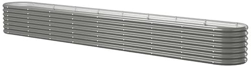 Bancal de acero galvanizado 332 x 40 x 36 cm – gris, duradero y resistente a la intemperie para el cuidado del jardín, ideal para cultivo de hortalizas y parterres