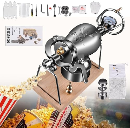 GVNFJKJK Mini popcorn maker, Popcorn Maker Machine Mini Stainless Steel, Chinese Traditional Retro Decoration Vintage,300ML(300ML)
