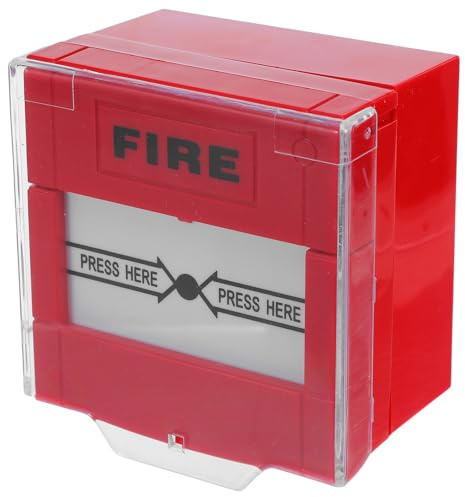 Hoement Emergency Button Fire Call Switch Fire Alarm Panel Keys Emergency Alarm Panel for Business Manual Switch Red
