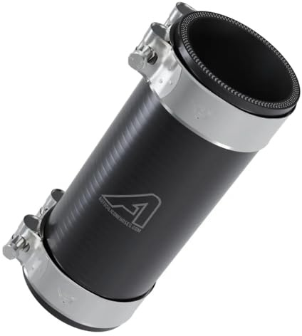 Silicone Coupler Tube Kit with T-Bolt Hose Clamps Black 65mm (2 9/16) ID x 75mm Long