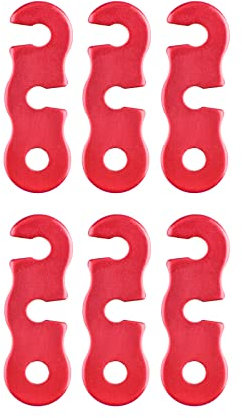 TRIWONDER Tenditori per Corde da Tenda Campeggio, Tiranti Regolabili in Lega di Allumino, Fissacorda Antivento Antiruggine per Tenda Telo Ombrellone (A - Rosso - 6 Pezzi)