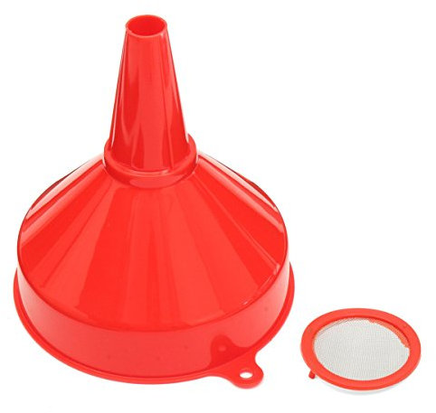 Alamor Universal Entonnoir Essence Carburant Diesel avec Filtre Moto Voiture Tracteur Camion Rouge
