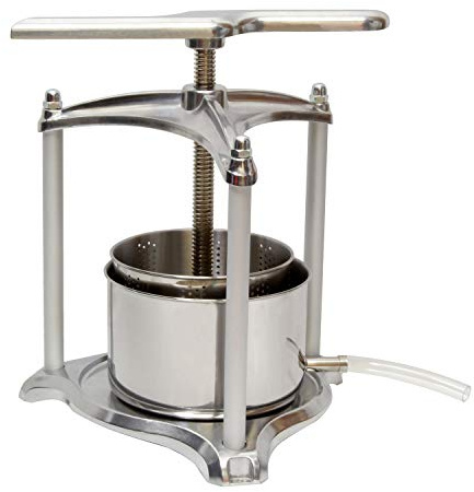 Fruit Press, Grape Press for Wine Cider Making, Vegetables Dehydration, Cheese Press (Aluminum, 3L)