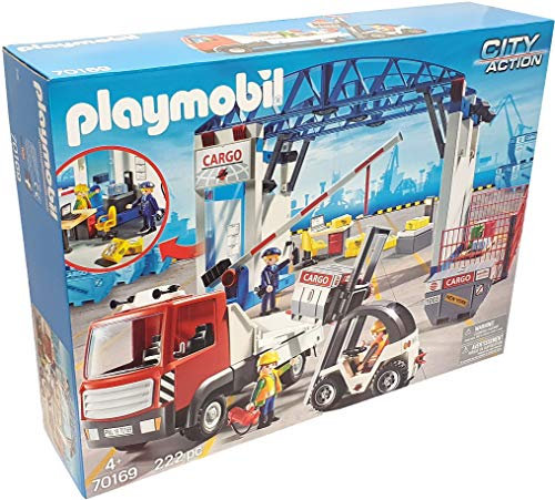 Playmobil 70169 - Kit de mégapole Cargo avec Support de Fourche et Coffre à conteneur