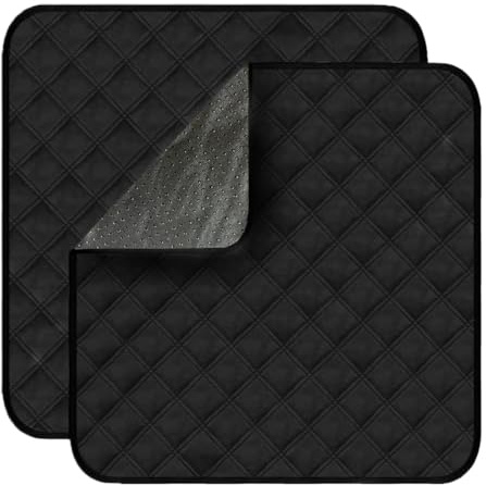 Waterproof Chair Pads for Incontinence 2Pcs Resuable Washable Seat Protector Pads for Incontinence for Senior Toddlers 22X21 Black