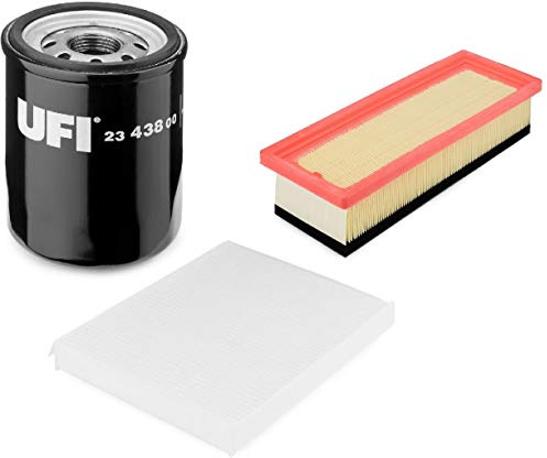 Filtri UFI: Olio 23.438.00 + Aria 30.301.00 + Aria Abitacolo 53.124.00 per Auto
