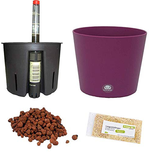 happy nature Set 5 teilig Hydro Set Blumentopf Flori Ø 16 lila für Hydropflanzen