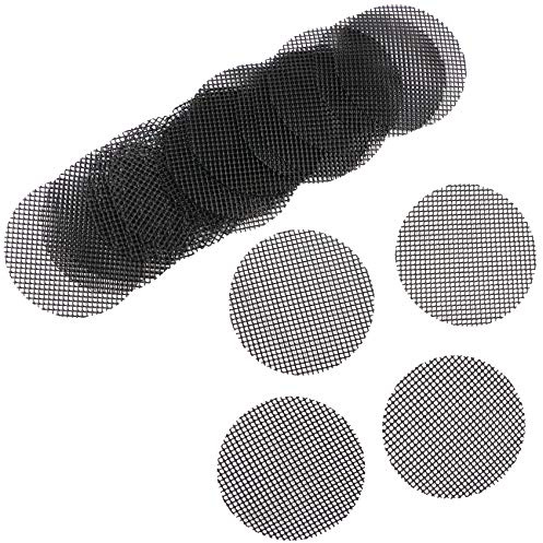 gexu Blumentopf Netz Pad Mesh Bonsai - 20 Stück Gitter für Gartenabflüsse Verhindert Bodenverlust Blumentopfloch Matten Kunststoff Garten Drainage Mesh Matte für die Unterseite Schwarz.
