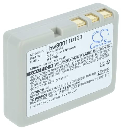 vhbw Akku Ersatz für Casio HA-020LBAT | CA60L4-G, HA-D20BAT-A, CA60L1-G, HA-D20BAT für Barcodescanner POS (1850 mAh, 3,7 V, Li-Ion)