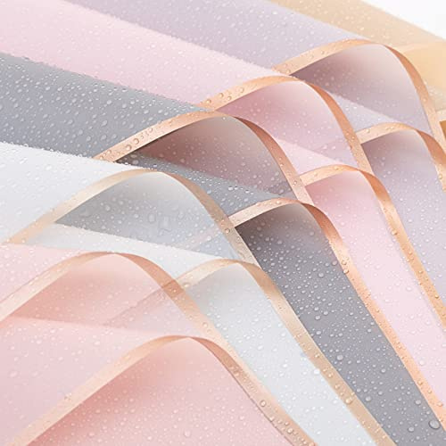 Dekoration Geschenkpapier, Wasserdicht Floristenverpackungspapier, Verwendung für Geschenkverpackungen, Blumen, Kunst und Handwerk,Blumenstrauß Papier 10 Blatt Geschenkpapier für 5 Farben