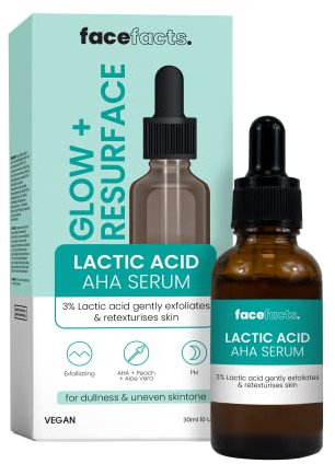 Face Facts Sérum hydratant pour le visage | Peau éclatante et uniforme | Acide lactique | 30 ml